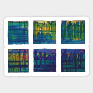 Liminal Space Blue Abstraction through 6 windows Sticker